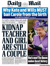 Daily Mail () Newspaper Front Page for 21 June 2013