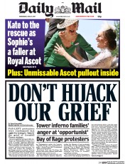 Daily Mail () Newspaper Front Page for 21 June 2017