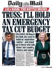 Daily Mail () Newspaper Front Page for 21 July 2022