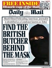 Daily Mail () Newspaper Front Page for 21 August 2014