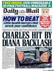 Daily Mail () Newspaper Front Page for 21 August 2017