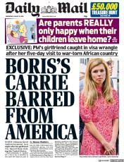 Daily Mail () Newspaper Front Page for 21 August 2019