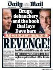 Daily Mail () Newspaper Front Page for 21 September 2015