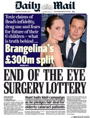 Daily Mail () Newspaper Front Page for 21 September 2016