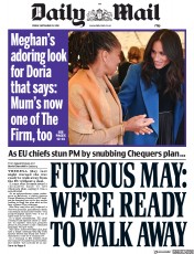 Daily Mail () Newspaper Front Page for 21 September 2018