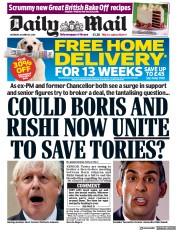 Daily Mail () Newspaper Front Page for 22 October 2022