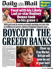 Daily Mail () Newspaper Front Page for 22 November 2017