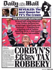 Daily Mail () Newspaper Front Page for 22 November 2019