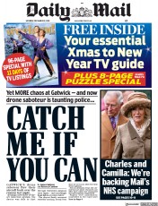 Daily Mail () Newspaper Front Page for 22 December 2018
