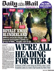 Daily Mail () Newspaper Front Page for 22 December 2020