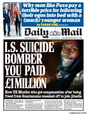 Daily Mail () Newspaper Front Page for 22 February 2017