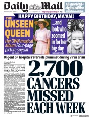 Daily Mail () Newspaper Front Page for 22 April 2020