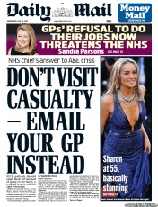 Daily Mail () Newspaper Front Page for 22 May 2013