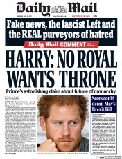 Daily Mail () Newspaper Front Page for 22 June 2017