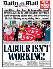 Daily Mail () Newspaper Front Page for 22 June 2022