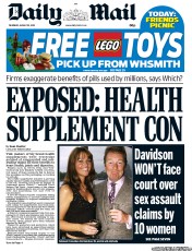 Daily Mail () Newspaper Front Page for 22 August 2013