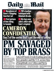 Daily Mail () Newspaper Front Page for 22 September 2015