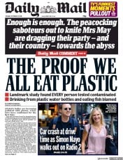Daily Mail () Newspaper Front Page for 23 October 2018