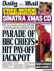 Daily Mail () Newspaper Front Page for 23 November 2012