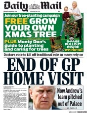 Daily Mail () Newspaper Front Page for 23 November 2019