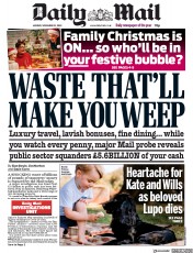 Daily Mail () Newspaper Front Page for 23 November 2020