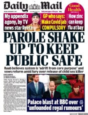 Daily Mail () Newspaper Front Page for 23 November 2021