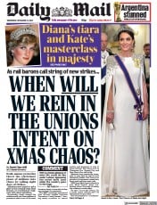 Daily Mail () Newspaper Front Page for 23 November 2022