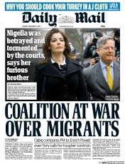 Daily Mail () Newspaper Front Page for 23 December 2013