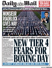Daily Mail () Newspaper Front Page for 23 December 2020