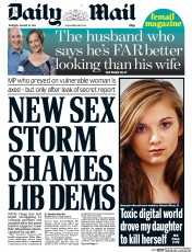 Daily Mail () Newspaper Front Page for 23 January 2014