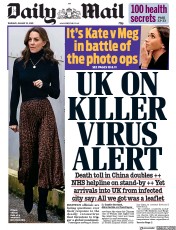 Daily Mail () Newspaper Front Page for 23 January 2020