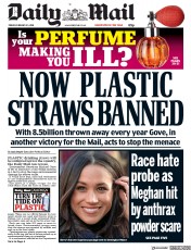 Daily Mail () Newspaper Front Page for 23 February 2018