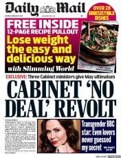 Daily Mail () Newspaper Front Page for 23 February 2019