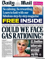 Daily Mail () Newspaper Front Page for 23 March 2013