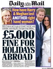 Daily Mail () Newspaper Front Page for 23 March 2021