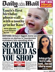 Daily Mail () Newspaper Front Page for 23 April 2019