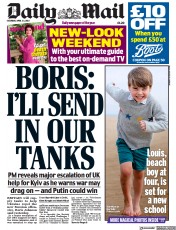 Daily Mail () Newspaper Front Page for 23 April 2022