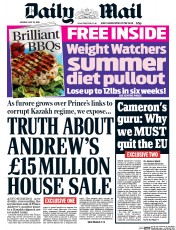 Daily Mail () Newspaper Front Page for 23 May 2016