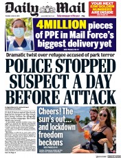 Daily Mail () Newspaper Front Page for 23 June 2020