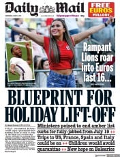 Daily Mail () Newspaper Front Page for 23 June 2021