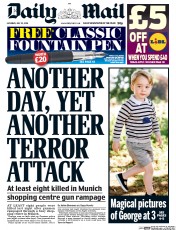 Daily Mail () Newspaper Front Page for 23 July 2016
