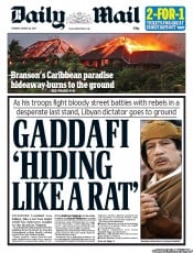 Daily Mail () Newspaper Front Page for 23 August 2011