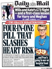 Daily Mail () Newspaper Front Page for 23 August 2019