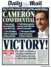Daily Mail () Newspaper Front Page for 23 September 2015