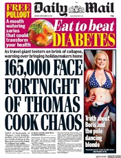 Daily Mail () Newspaper Front Page for 23 September 2019