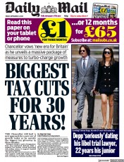 Daily Mail () Newspaper Front Page for 23 September 2022