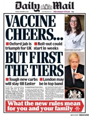 Daily Mail () Newspaper Front Page for 24 November 2020