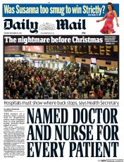 Daily Mail () Newspaper Front Page for 24 December 2013
