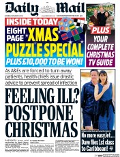 Daily Mail () Newspaper Front Page for 24 December 2016