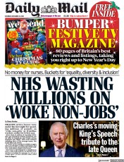 Daily Mail () Newspaper Front Page for 24 December 2022